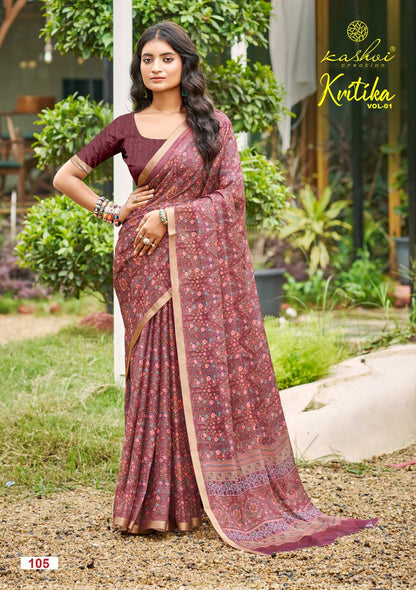 Kritika Vol 1 Kashvi Creation Dull Moss Sarees Supplier India
