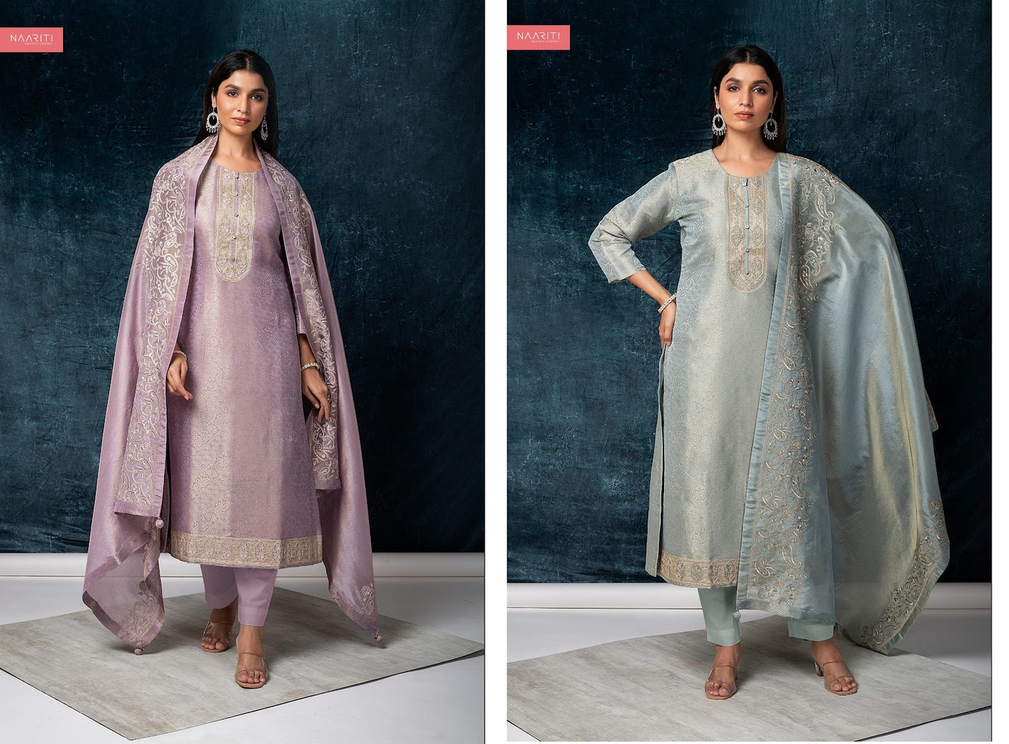 Kashvi Naariti Silk Jacquard Pant Style Suits Exporter Gujarat