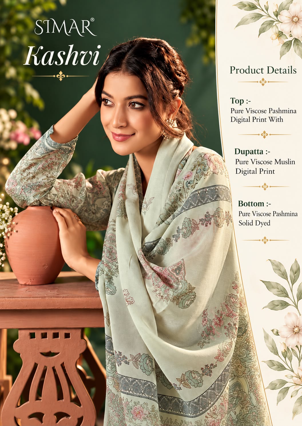 Kashvi Simar Viscose Pashmina Suits Wholesaler India