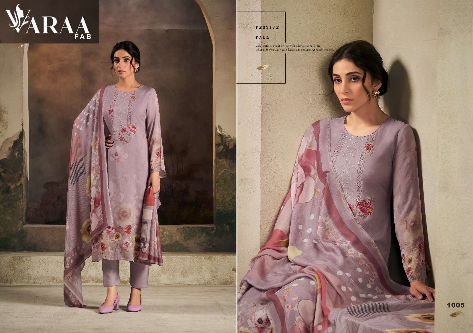 Kashvi Varaa Fab Pure Bemberg Muslin Pant Style Suits Supplier Ahmedabad
