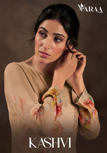 Kashvi Varaa Fab Pure Bemberg Muslin Pant Style Suits Supplier Ahmedabad