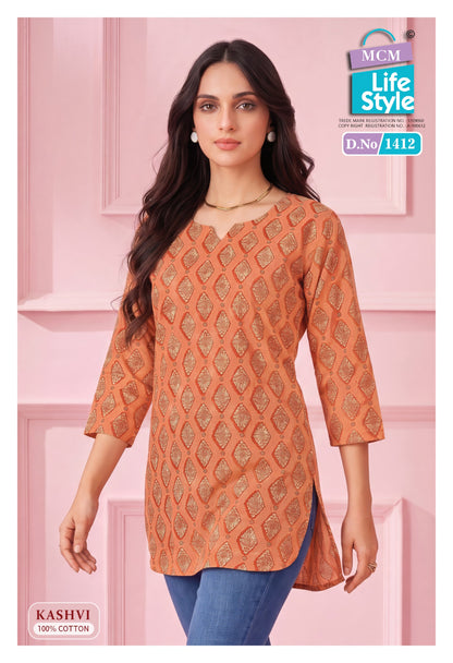 Kashvi Vol 14 Mcm Lifestyle Cotton Short Kurtis Wholesaler