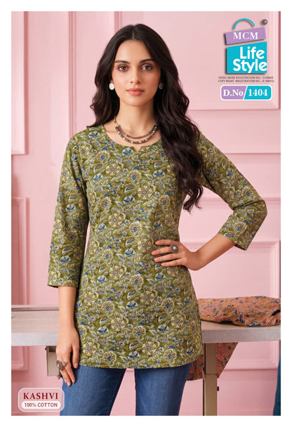 Kashvi Vol 14 Mcm Lifestyle Cotton Short Kurtis Wholesaler