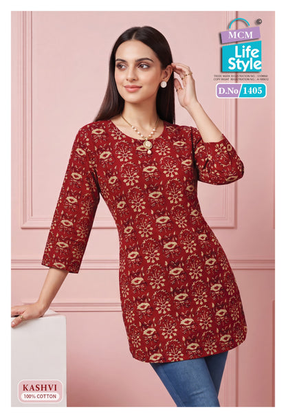 Kashvi Vol 14 Mcm Lifestyle Cotton Short Kurtis Wholesaler