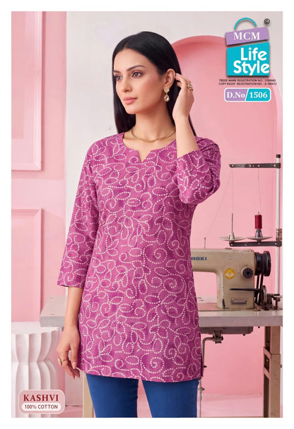 Kashvi Vol 15 Mcm Lifestyle Cotton Short Kurtis Manufacturer Gujarat