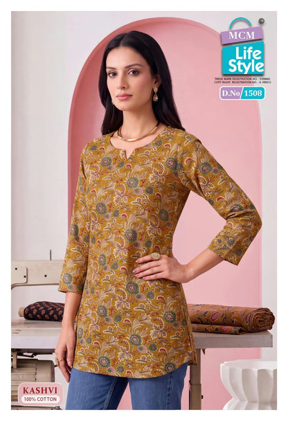 Kashvi Vol 15 Mcm Lifestyle Cotton Short Kurtis Manufacturer Gujarat