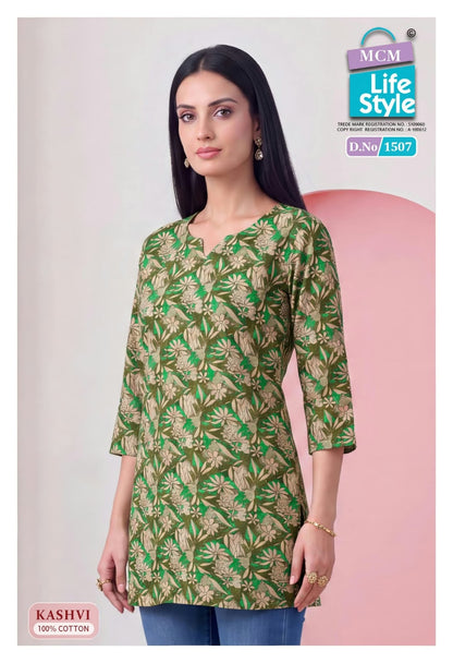 Kashvi Vol 15 Mcm Lifestyle Cotton Short Kurtis Manufacturer Gujarat