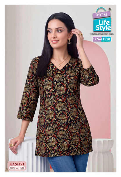 Kashvi Vol 15 Mcm Lifestyle Cotton Short Kurtis Manufacturer Gujarat
