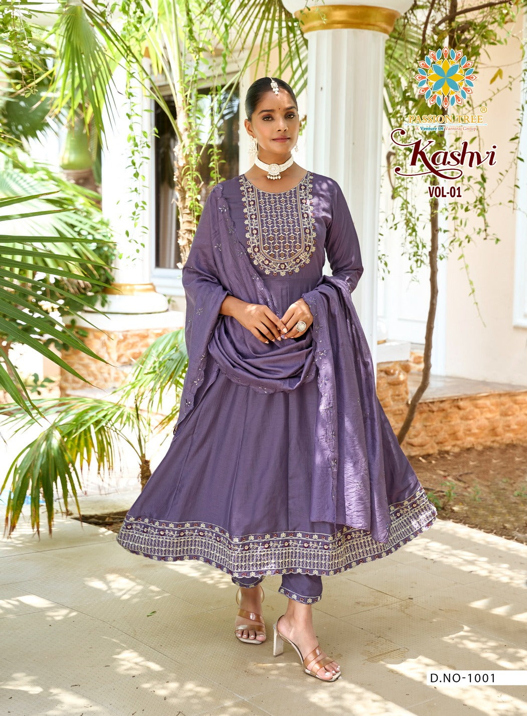 Kashvi Vol 1 Passion Tree Vichitra Silk Readymade Anarkali Suits Wholesaler Gujarat