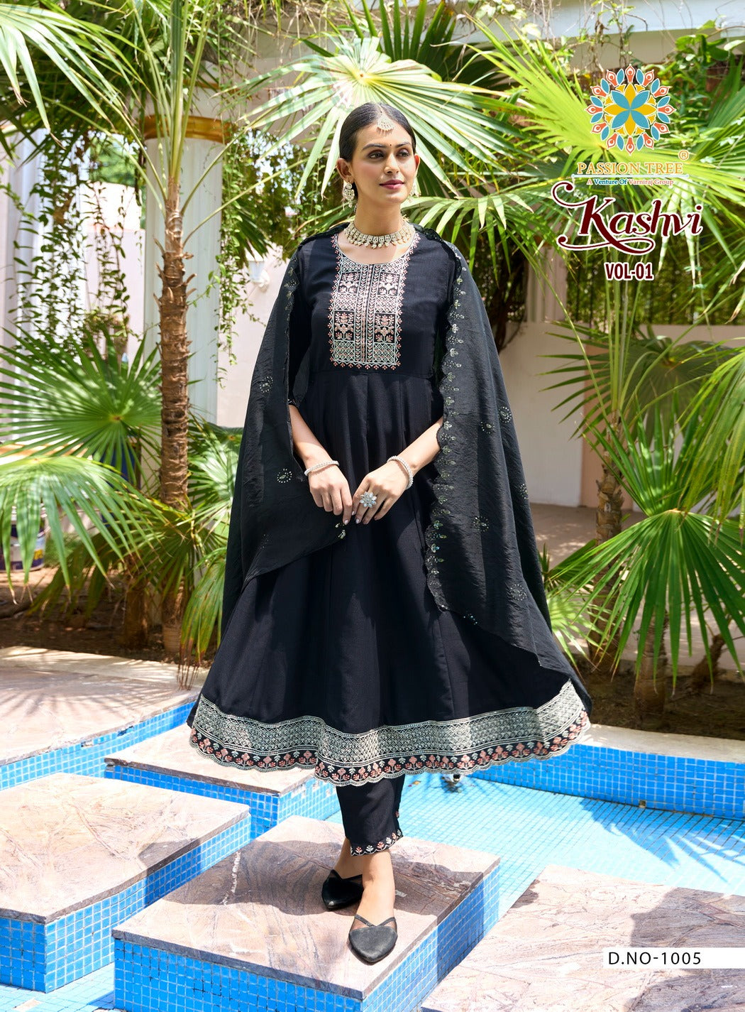 Kashvi Vol 1 Passion Tree Vichitra Silk Readymade Anarkali Suits Wholesaler Gujarat