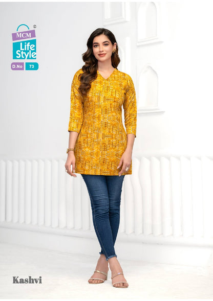 Kashvi Vol 5 Mcm Lifestyle Cotton Short Kurtis Exporter Ahmedabad