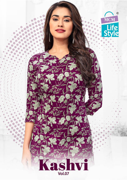 Kashvi Vol 7 Mcm Lifestyle Cotton Short Kurtis Wholesaler Gujarat