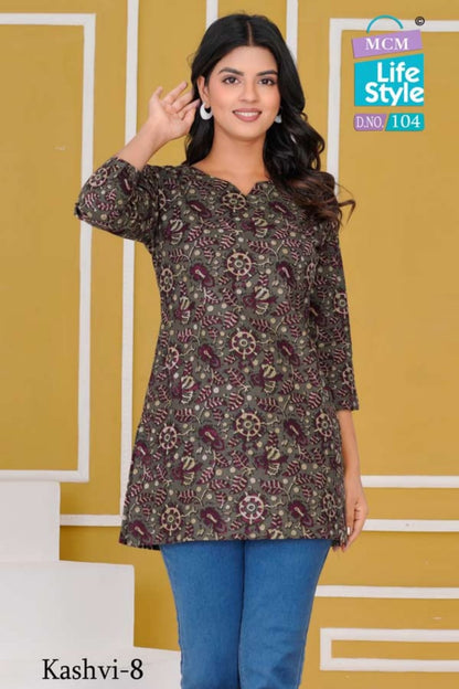 Kashvi Vol 8 Mcm Lifestyle Cotton Short Kurtis Wholesaler India