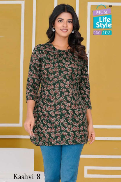 Kashvi Vol 8 Mcm Lifestyle Cotton Short Kurtis Wholesaler India