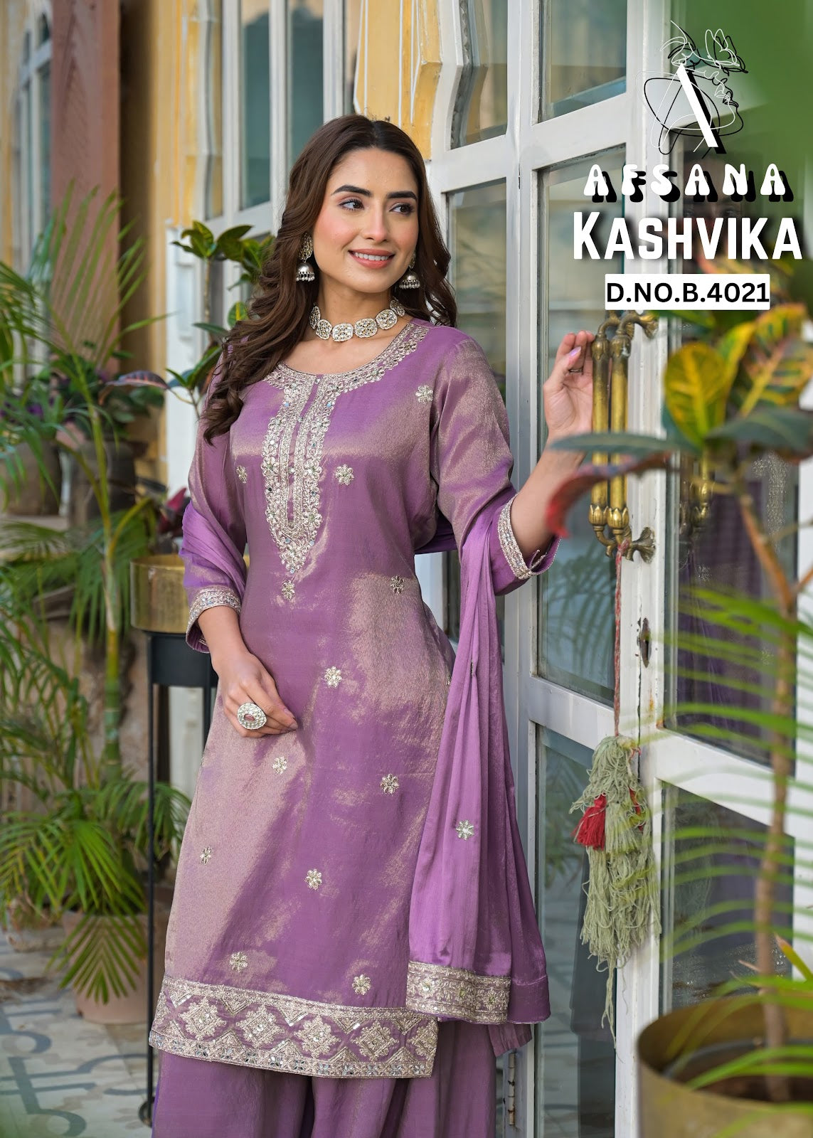 Kashvika Afsana Shimmer Readymade Plazzo Style Suits Supplier India