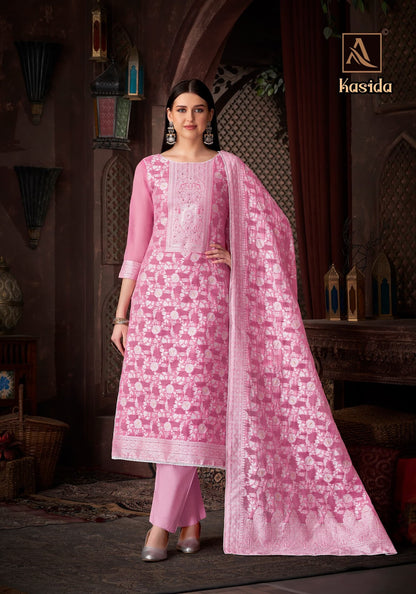 Kasida Alok Jacquard Karachi Salwar Suits Supplier Ahmedabad