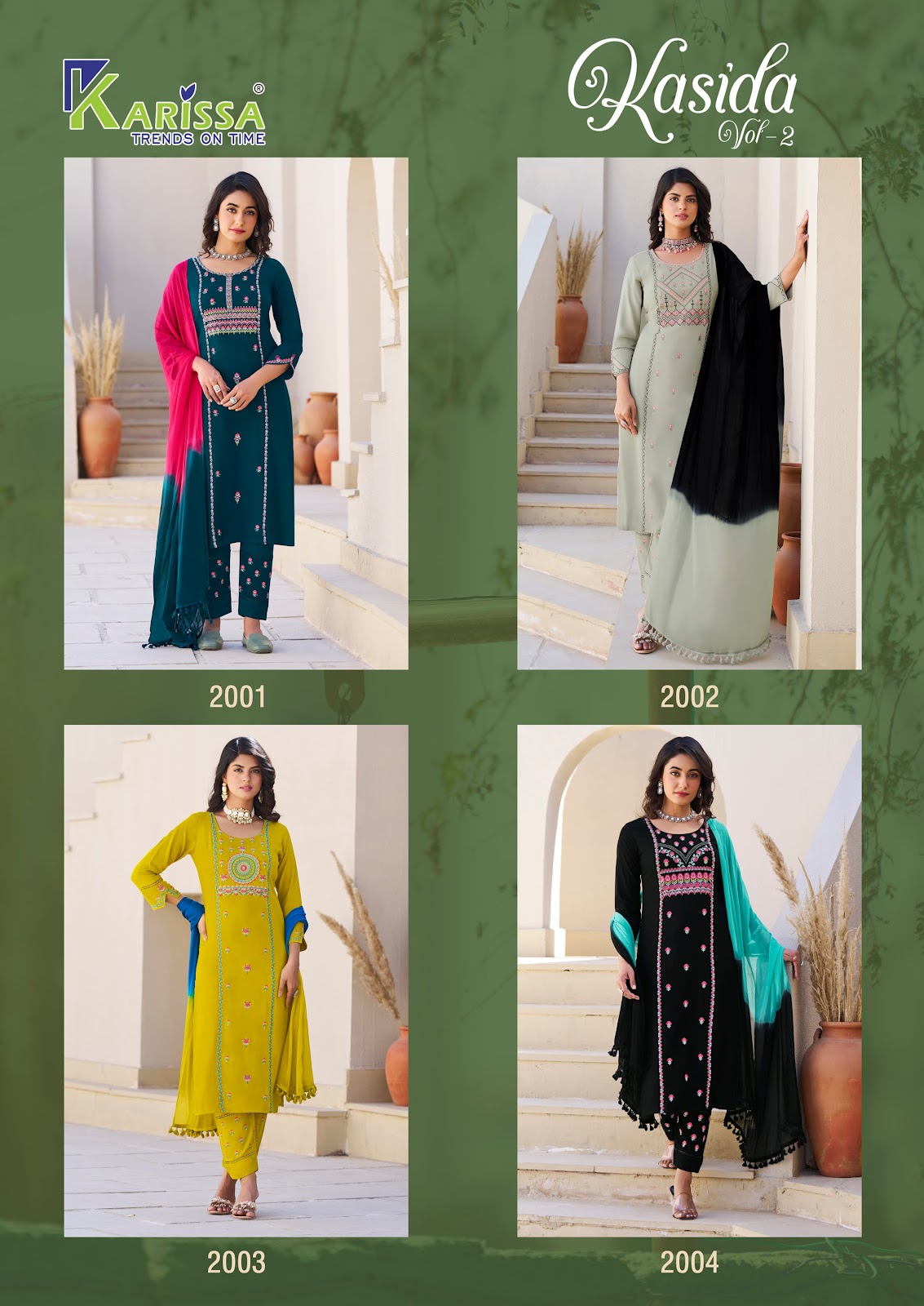 Kasida Vol 2 Karissa Liva Rayon Readymade Pant Style Suits Exporter India