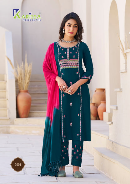 Kasida Vol 2 Karissa Liva Rayon Readymade Pant Style Suits Exporter India