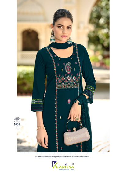 Kasida Vol 3 Karissa Liva Rayon Readymade Pant Style Suits Wholesaler Ahmedabad