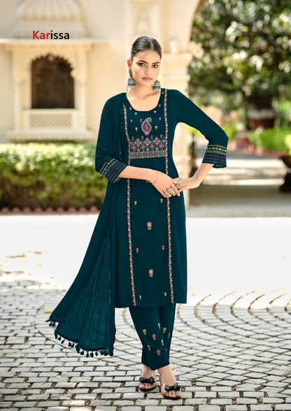 Kasida Vol 3 Karissa Liva Rayon Readymade Pant Style Suits Wholesaler Ahmedabad