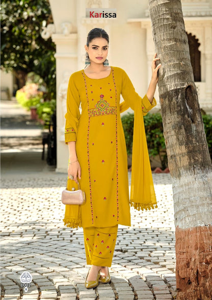 Kasida Vol 3 Karissa Liva Rayon Readymade Pant Style Suits Wholesaler Ahmedabad