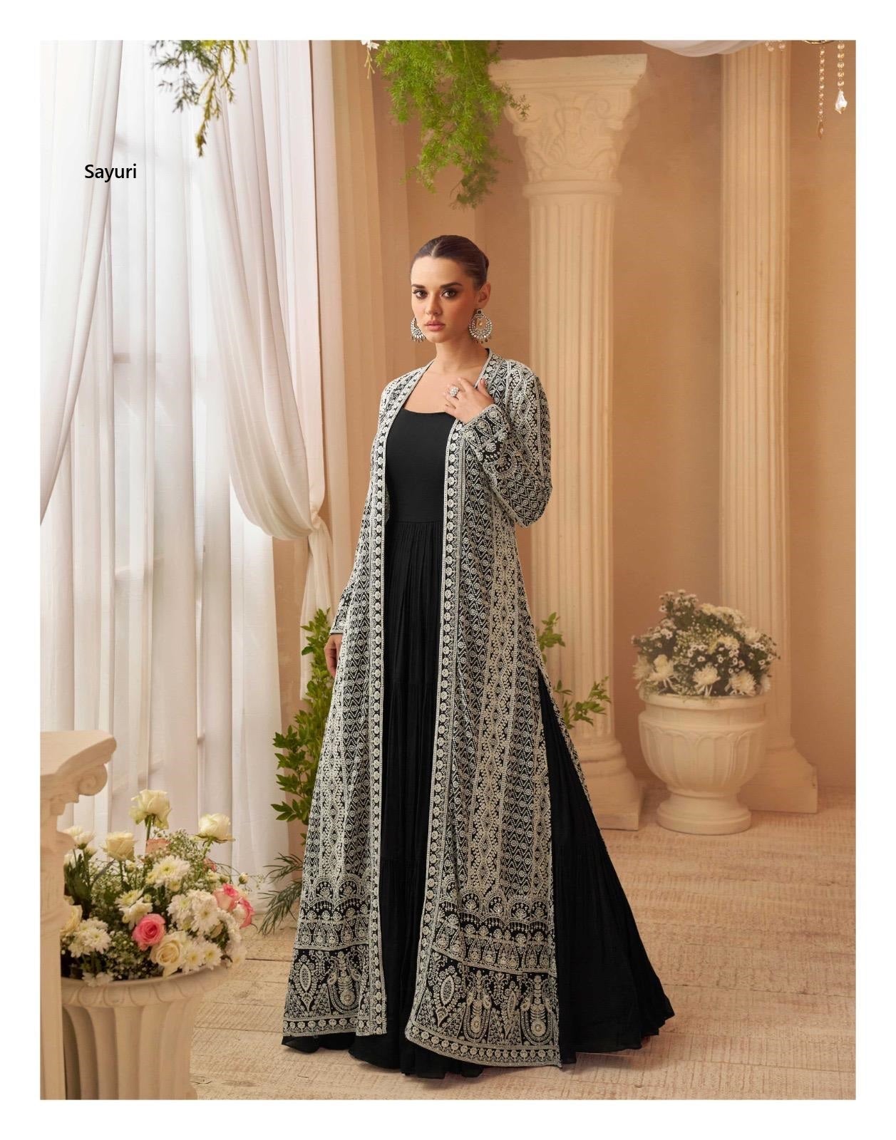 Kasmira With Jacket Sayuri Chinon Silk One Piece Gown Wholesaler