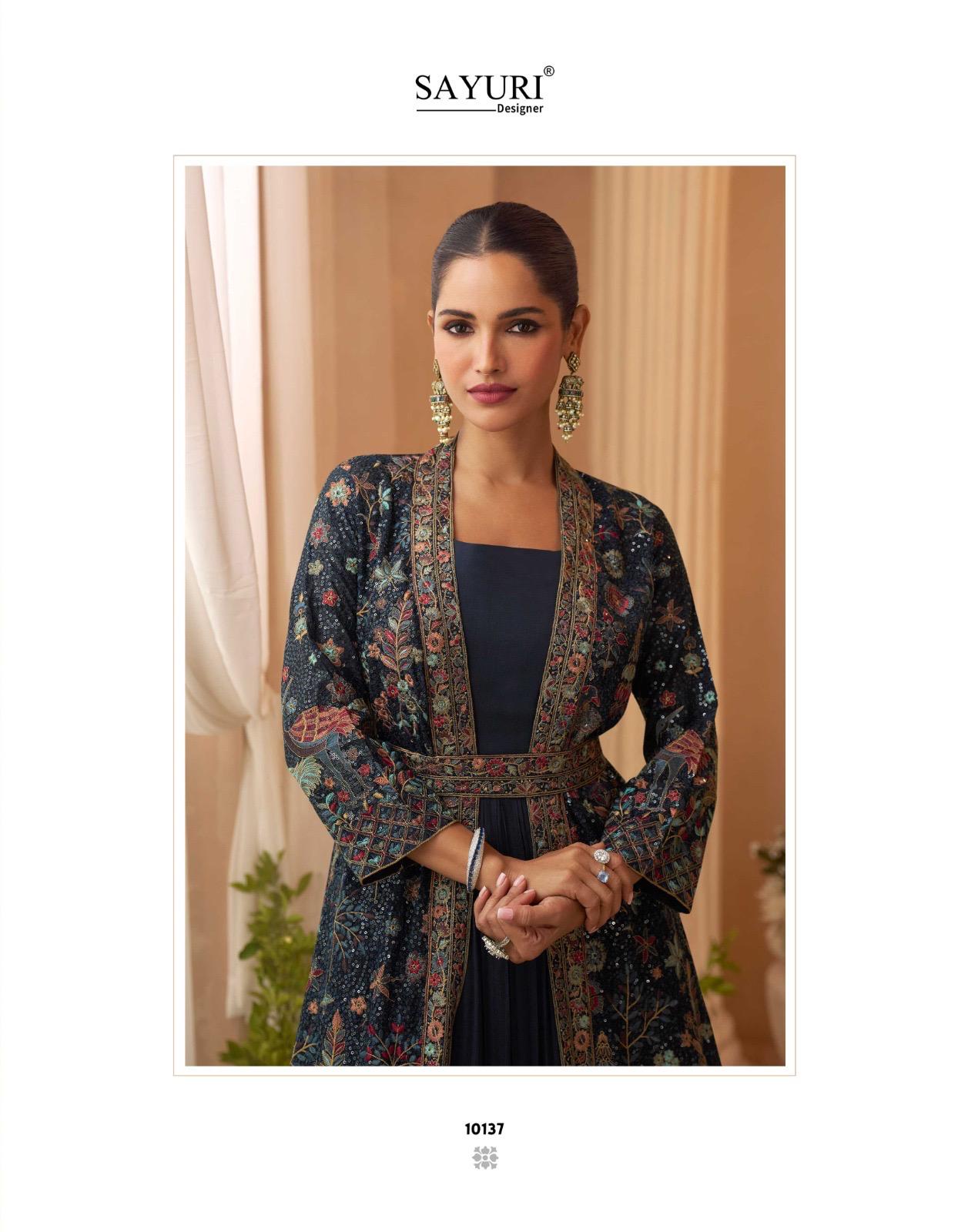 Kasmira With Jacket Sayuri Chinon Silk One Piece Gown Wholesaler