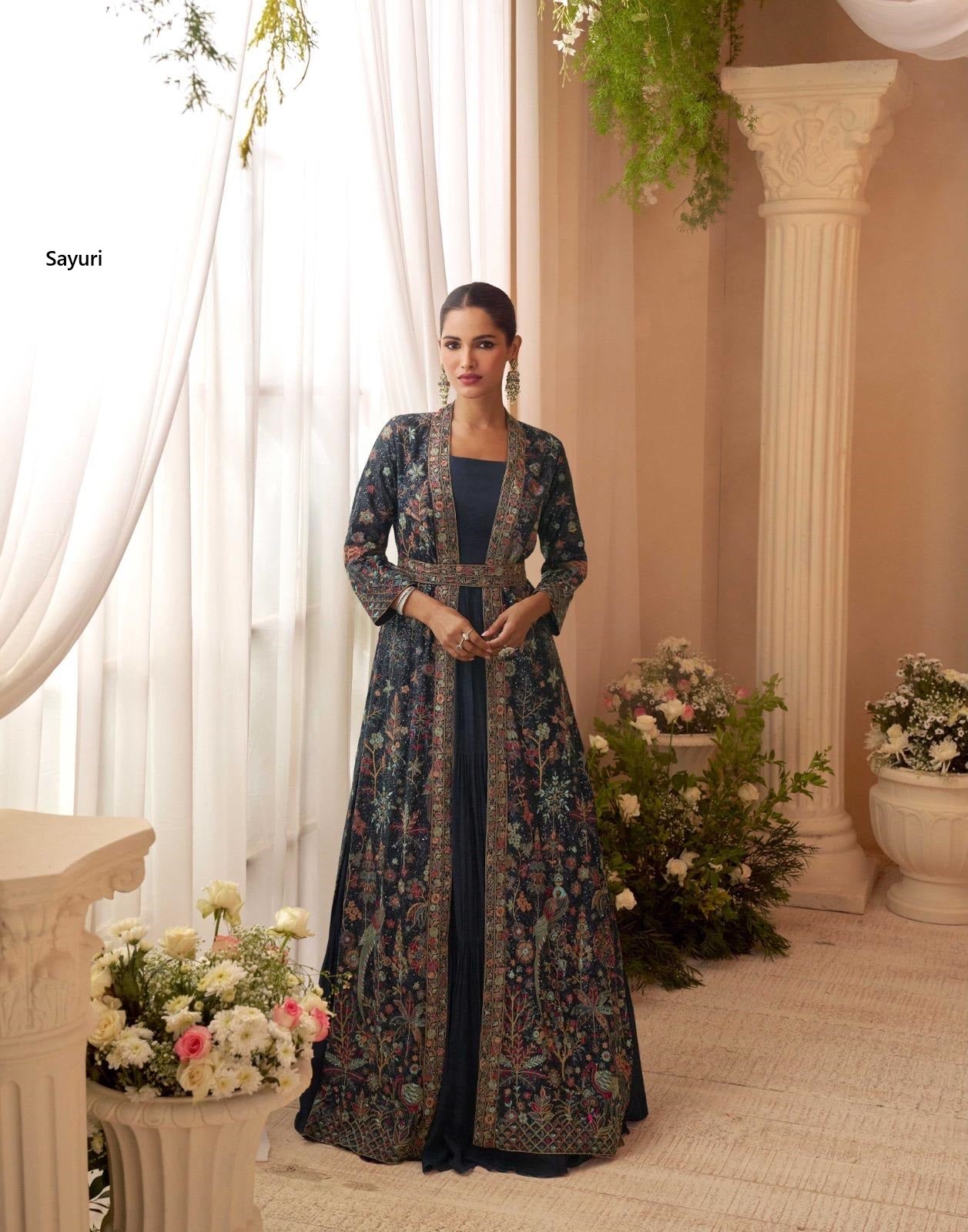 Kasmira With Jacket Sayuri Chinon Silk One Piece Gown Wholesaler