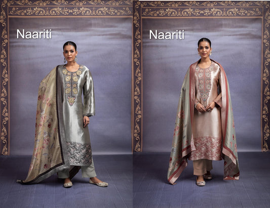 Kassa Naariti Silk Jacquard Pant Style Suits Wholesale