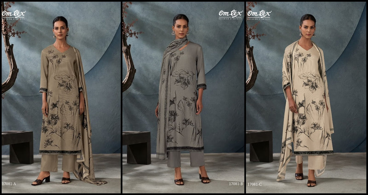 Kassel Omtex Cordroy Pashmina Suits Supplier