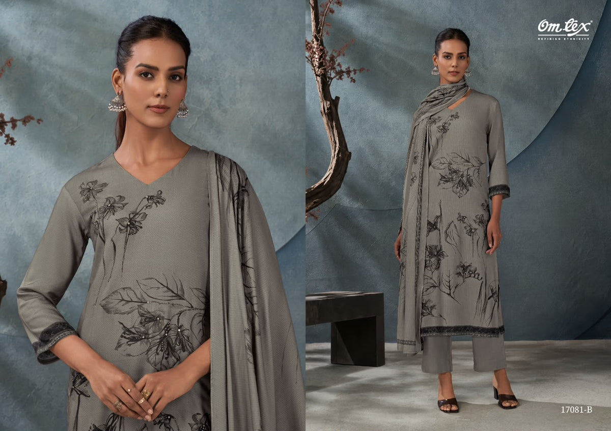 Kassel Omtex Cordroy Pashmina Suits Supplier