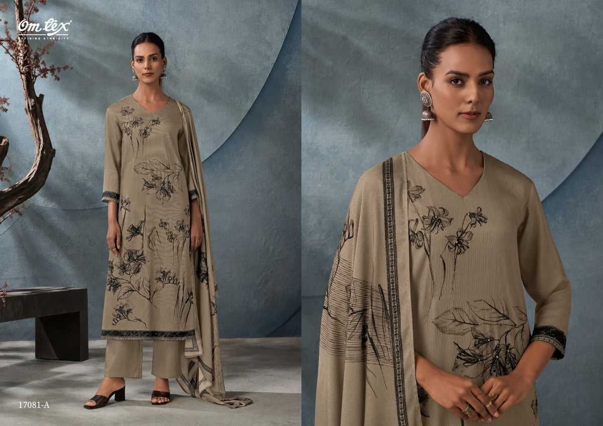 Kassel Omtex Cordroy Pashmina Suits Supplier