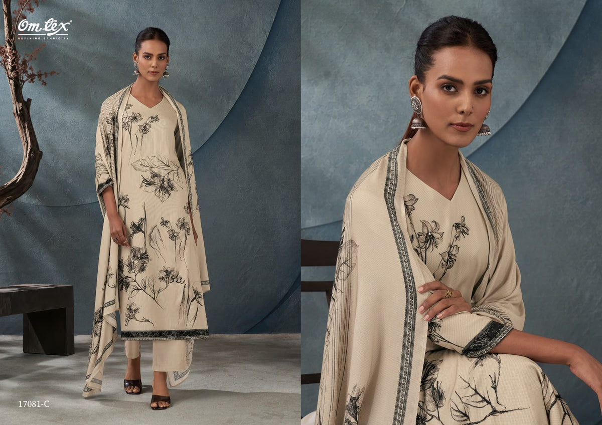 Kassel Omtex Cordroy Pashmina Suits Supplier