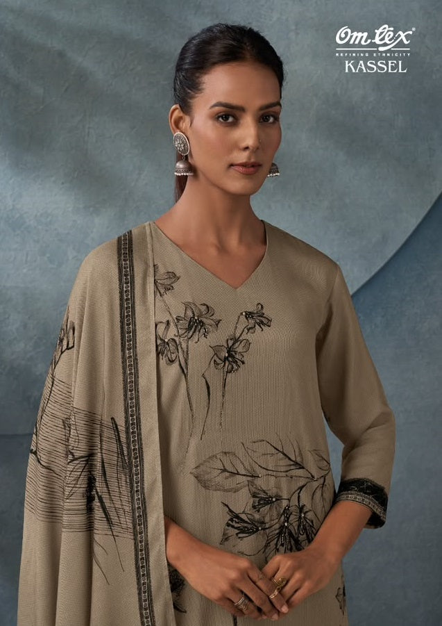 Kassel Omtex Cordroy Pashmina Suits Supplier