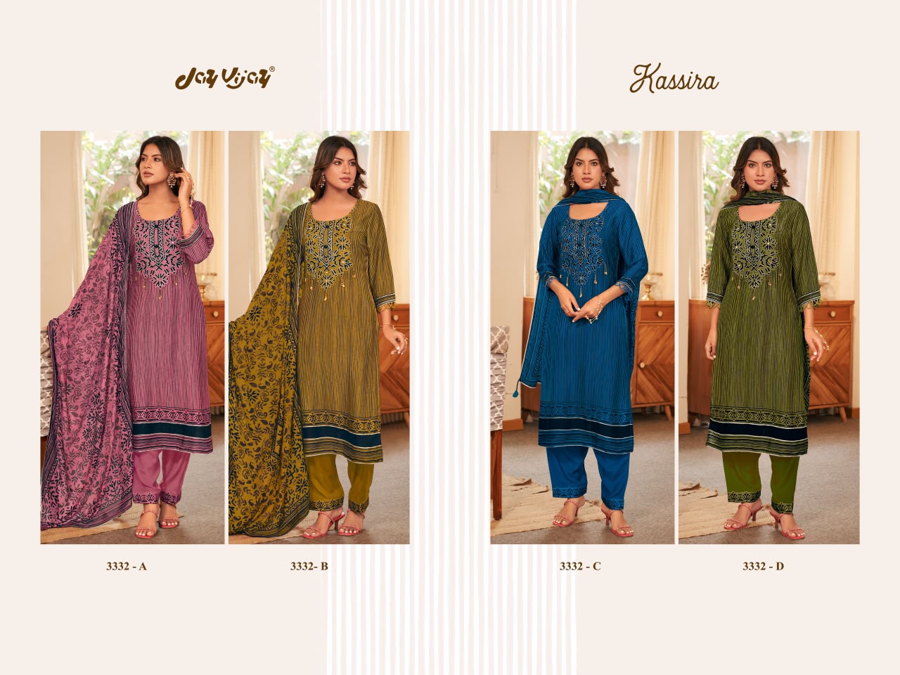 Kassira 3332 Jay Vijay Bemberg Silk Pant Style Suits Wholesale Price