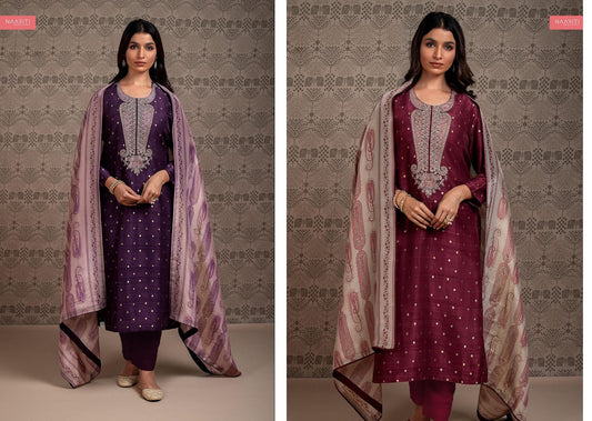 Ashrita Naariti Silk Jacquard Pant Style Suits Supplier Ahmedabad