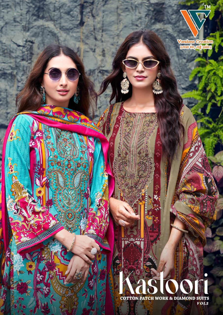 Kastoori Vol 3 Vandana Creation Cotton Karachi Salwar Suits Supplier