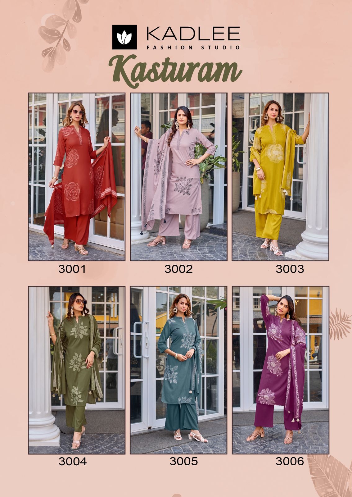 Kasturam Kadlee Rayon Readymade Pant Style Suits Wholesaler Ahmedabad