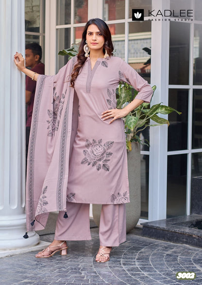 Kasturam Kadlee Rayon Readymade Pant Style Suits Wholesaler Ahmedabad