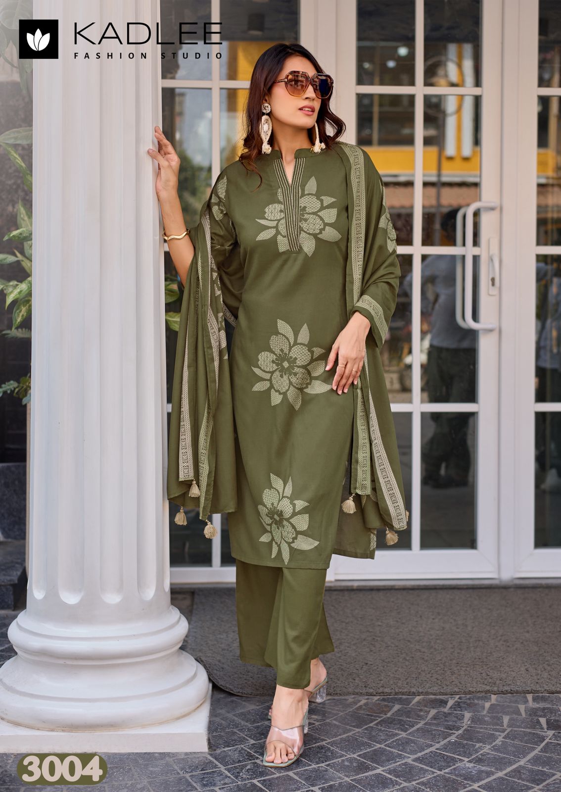 Kasturam Kadlee Rayon Readymade Pant Style Suits Wholesaler Ahmedabad