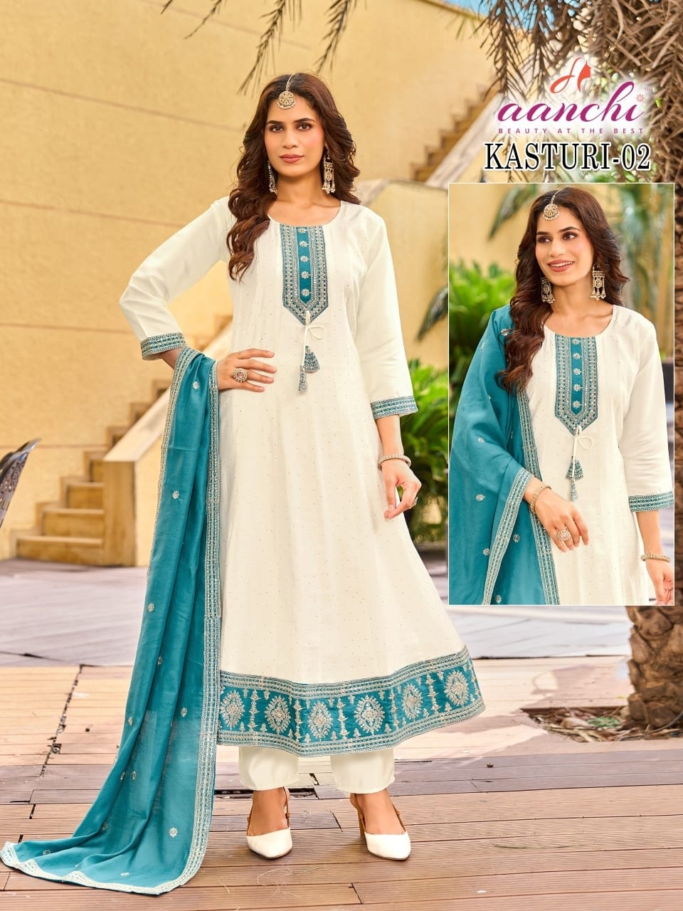 Kasturi Aanchi Roman Silk Readymade Anarkali Suits Manufacturer Ahmedabad