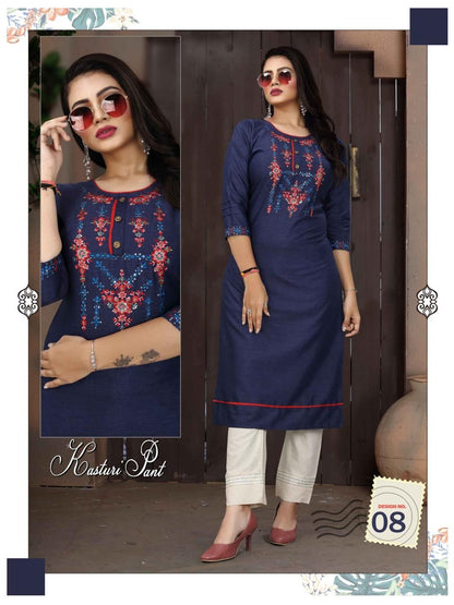 Kasturi Ayg Rayon Kurti Pant Set Supplier India