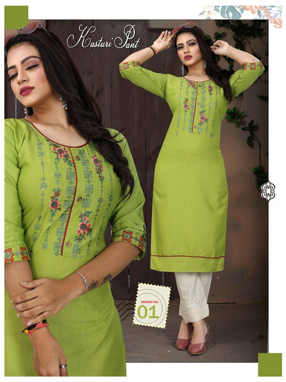 Kasturi Ayg Rayon Kurti Pant Set Supplier India