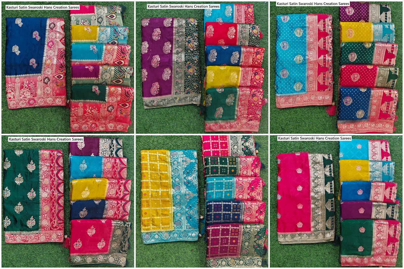 Kasturi Satin Swaroski Hans Creation Sarees Wholesaler India