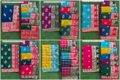 Kasturi Satin Swaroski Hans Creation Sarees Wholesaler India