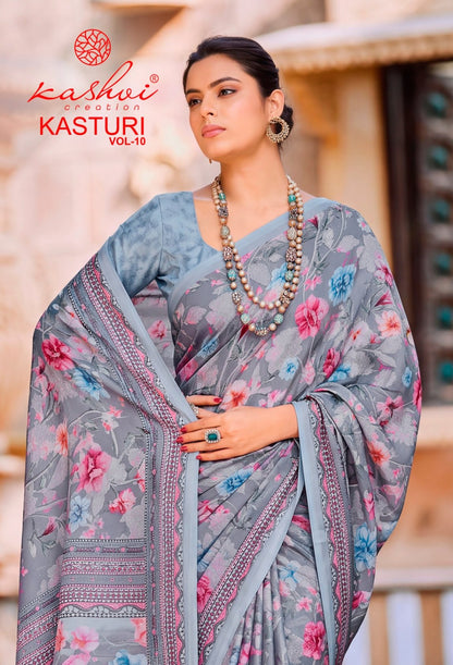 Kasturi Silk Vol 10 Kashvi Creation Sarees Supplier Ahmedabad