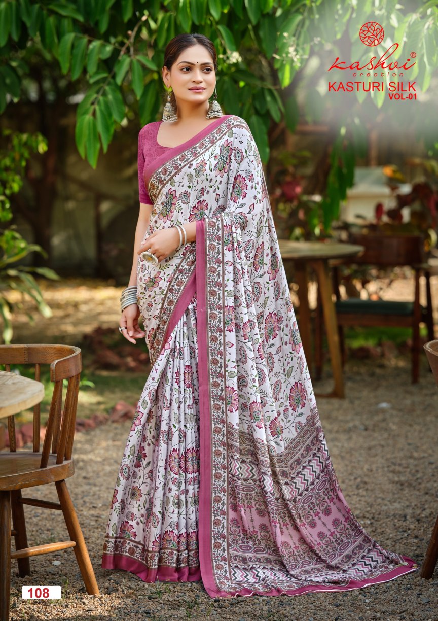 Kasturi Silk Vol 1 Kashvi Creation Sarees Wholesaler Ahmedabad