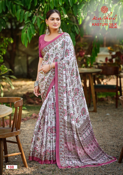 Kasturi Silk Vol 1 Kashvi Creation Sarees Wholesaler Ahmedabad