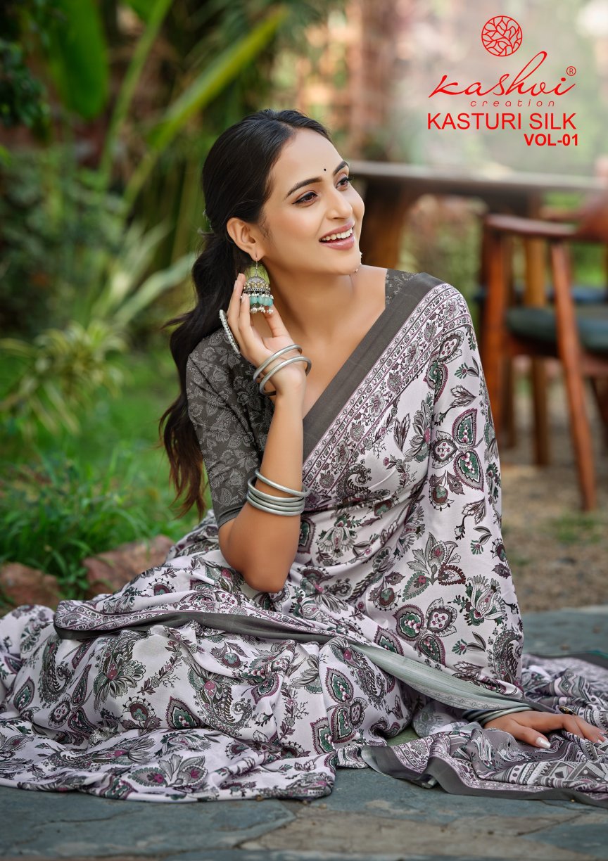 Kasturi Silk Vol 1 Kashvi Creation Sarees Wholesaler Ahmedabad