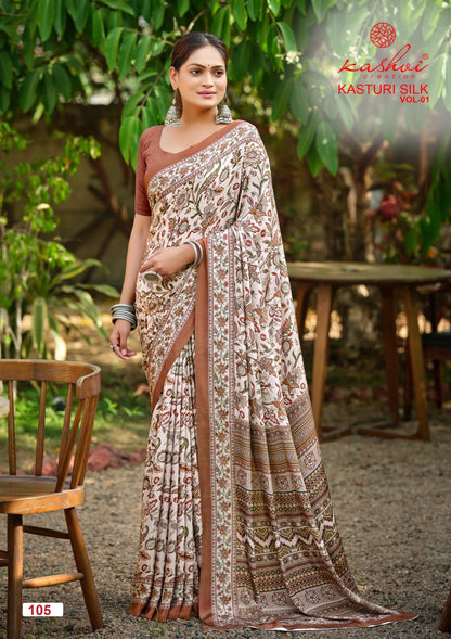 Kasturi Silk Vol 1 Kashvi Creation Sarees Wholesaler Ahmedabad